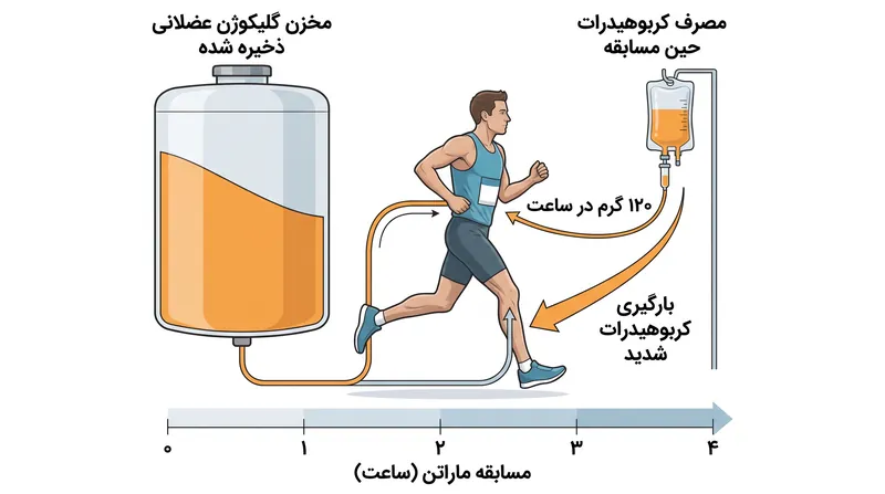 علم نوظهور در حال بررسی این است که چگونه سوخت‌رسانی فوق‌العاده بالا حین مسابقه ممکن است نیاز به فوق‌جبران‌سازی عظیم گلیکوژن قبل از مسابقه را جبران کند.