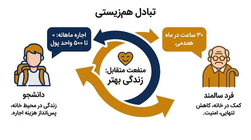 مدل استاندارد مبادله کالا به کالا که در هلند ابداع شد، مسکن رایگان را در ازای ساعات اجتماعی مشخص مبادله می‌کند.