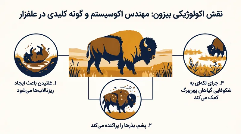 چگونه گاومیش‌های کوهان‌دار به عنوان مهندسان اکوسیستم، علفزار را تغییر شکل می‌دهند.