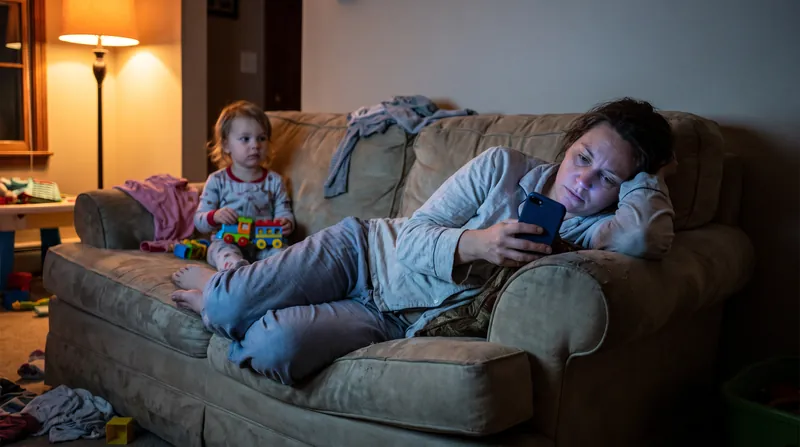 For many exhausted caregivers, smartphones serve as a necessary escape valve from the demands of parenting.