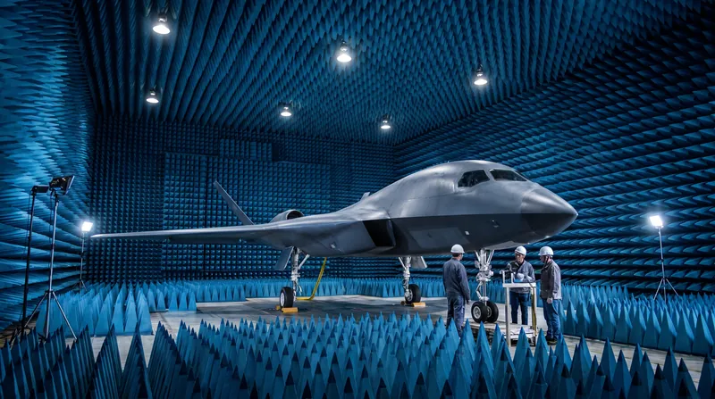 اتاق‌های بدون پژواک (Anechoic chambers) برای اندازه‌گیری دقیق سطح مقطع راداری بدنه هواپیما از طریق حذف بازتاب‌های الکترومغناطیسی پس‌زمینه استفاده می‌شوند.