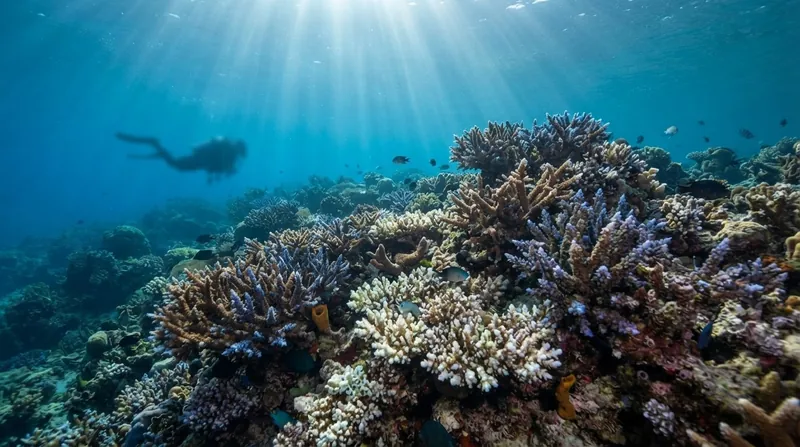 Illustration: Scaling the direct-contact technique to the open ocean will require divers to manually graft healthy fragments onto dying reefs.