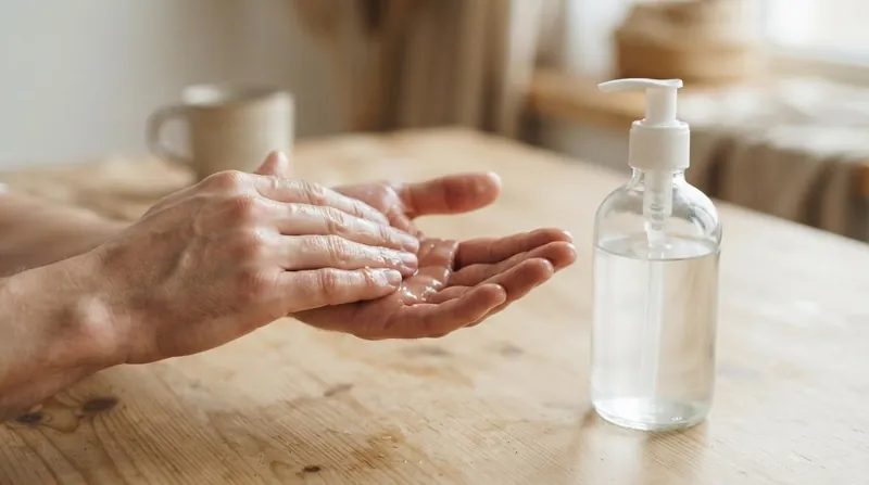 طرح: فرمول‌های فاقد الکل با وجود سرعت عمل پایین‌تر، لایه‌ای میکروسکوپی و فعال از ماده ضدباکتری را بر سطح پوست به یادگار می‌گذارند.