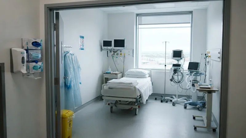 Illustration: Hospitals rely on strict physical isolation protocols to contain multidrug-resistant pathogens.
